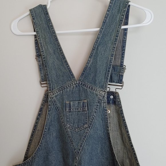 Reitman's Women's Size 11 Blue Jean Bib Overall Shorts Pockets Adjustable Straps - Picture 7 of 8